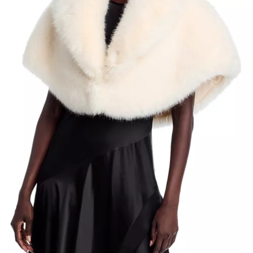 Adrienne Landau Cream Fur Cape